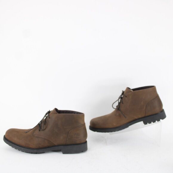 Timberland Sz 9 Dark Brown Weatherproof Lace Up Leather Fabric Lined Ankle Boot - Picture 12 of 16